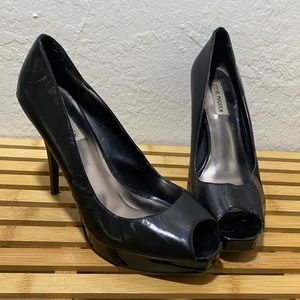 Steve Madden black peep toe heels, size 10